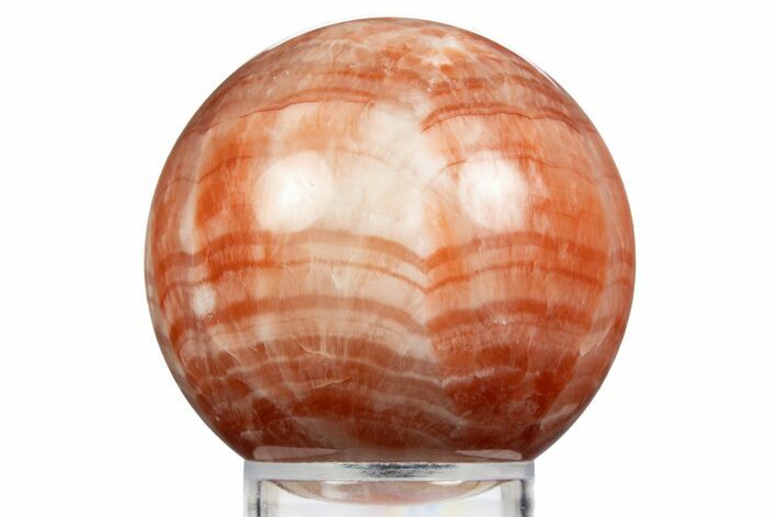 Polished Banded Red Calcite Sphere - China #319436